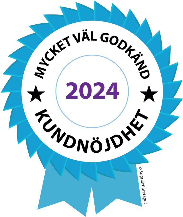 Emblem för mycket väl godkänt 2024 i kundnöjdhet